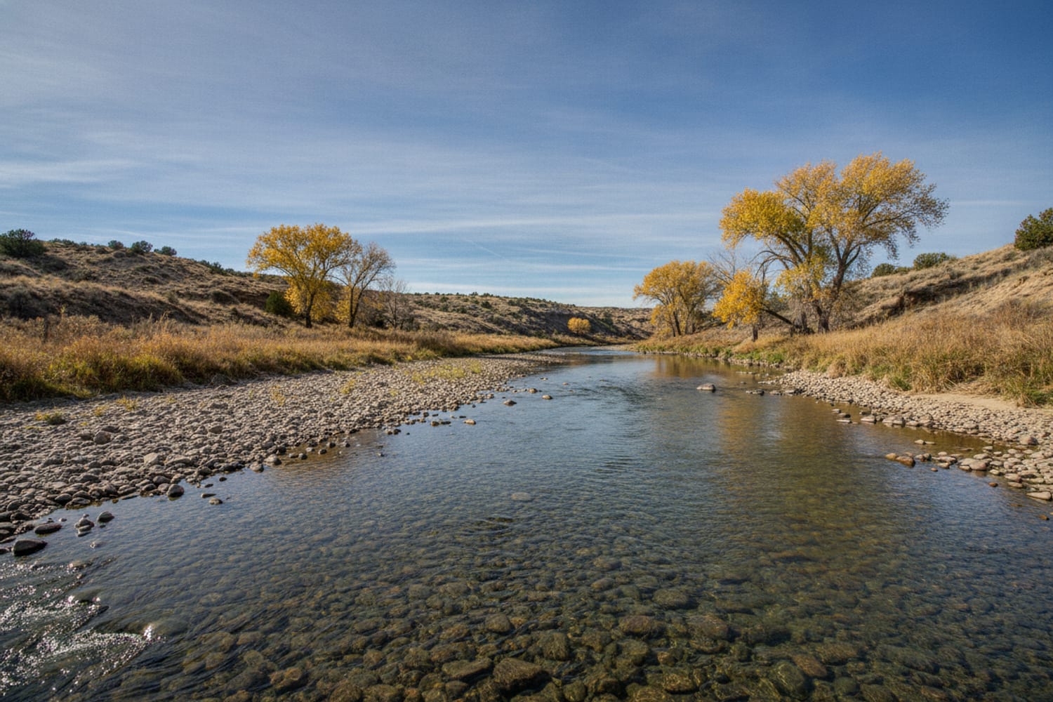 fly fisherman in a green mountain river