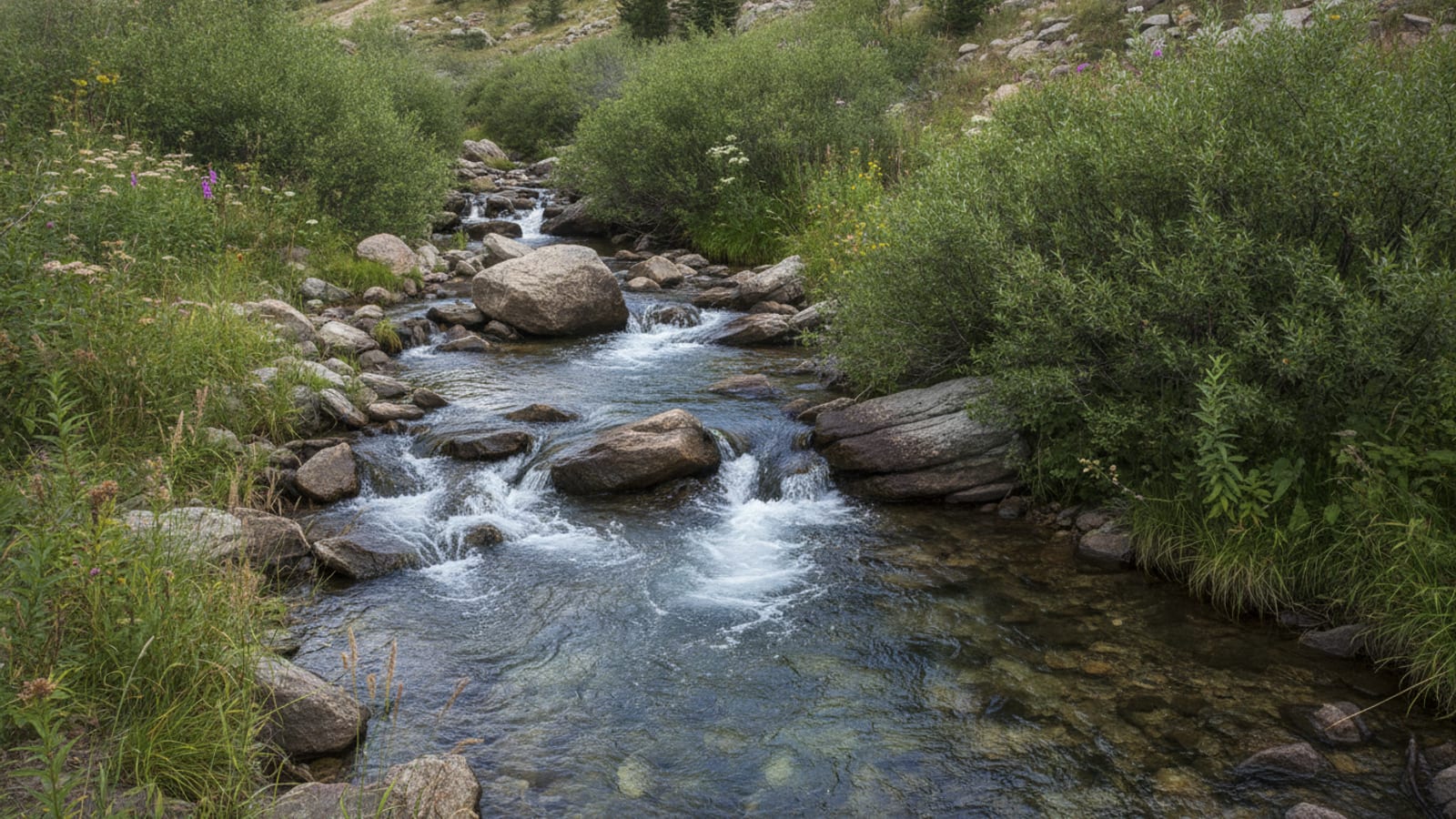 A small Colorado blue-line creek, tight backcountry water
