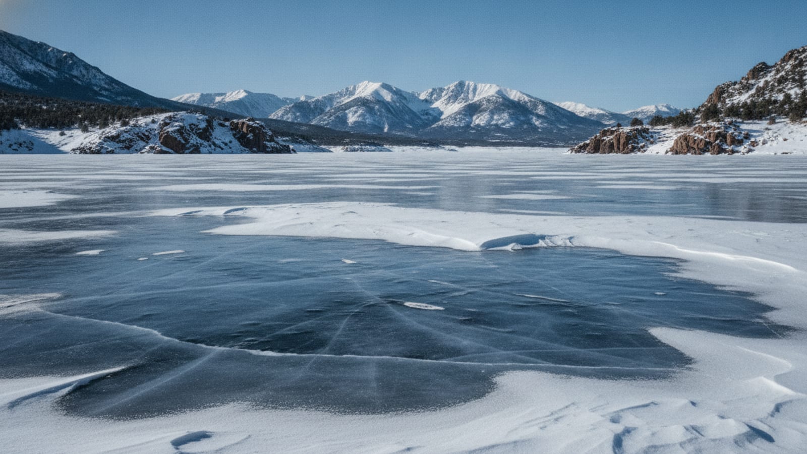 Eleven Mile Reservoir under deep February ice