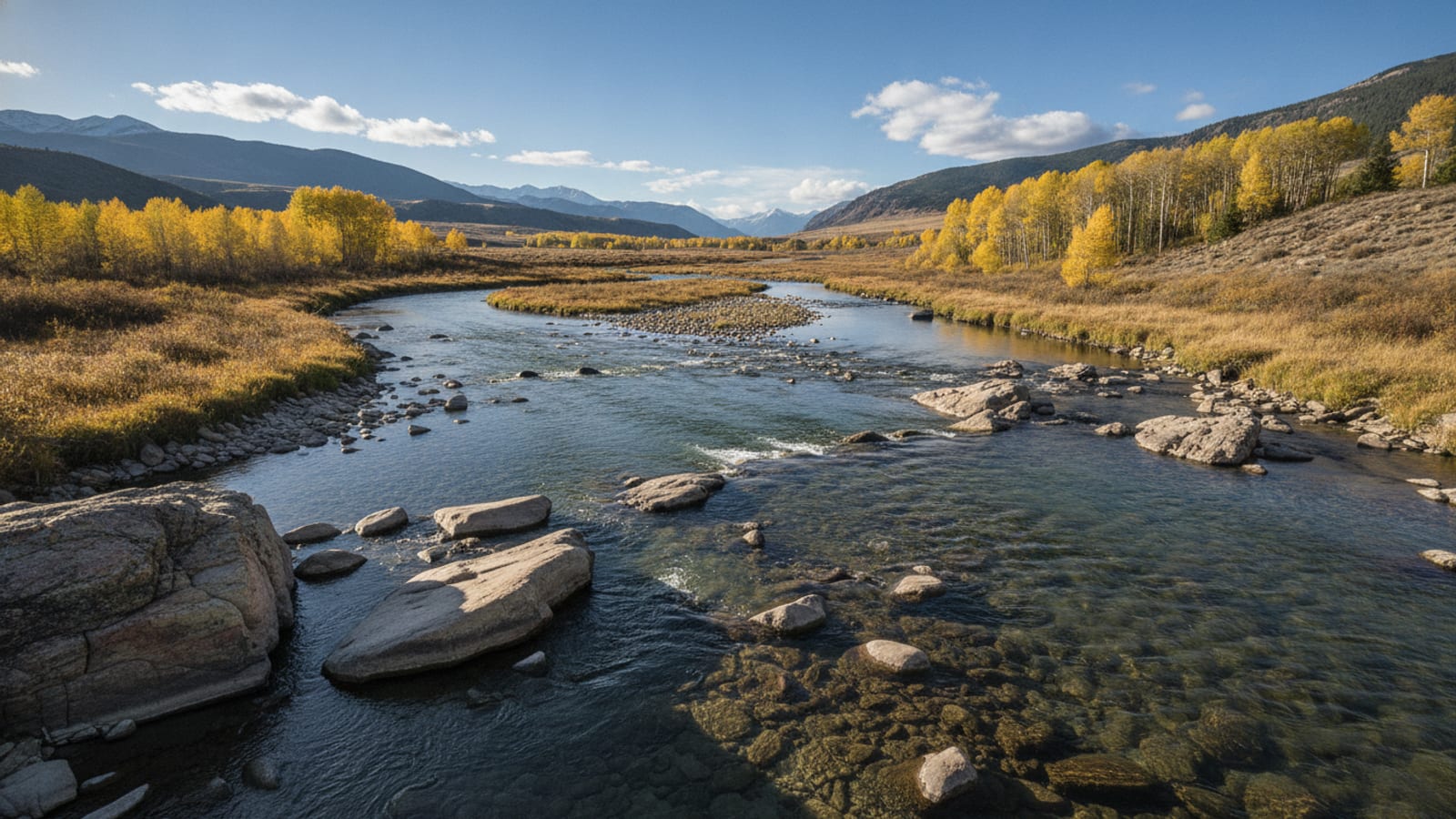 A wide open South Platte tailwater run, classic casting water