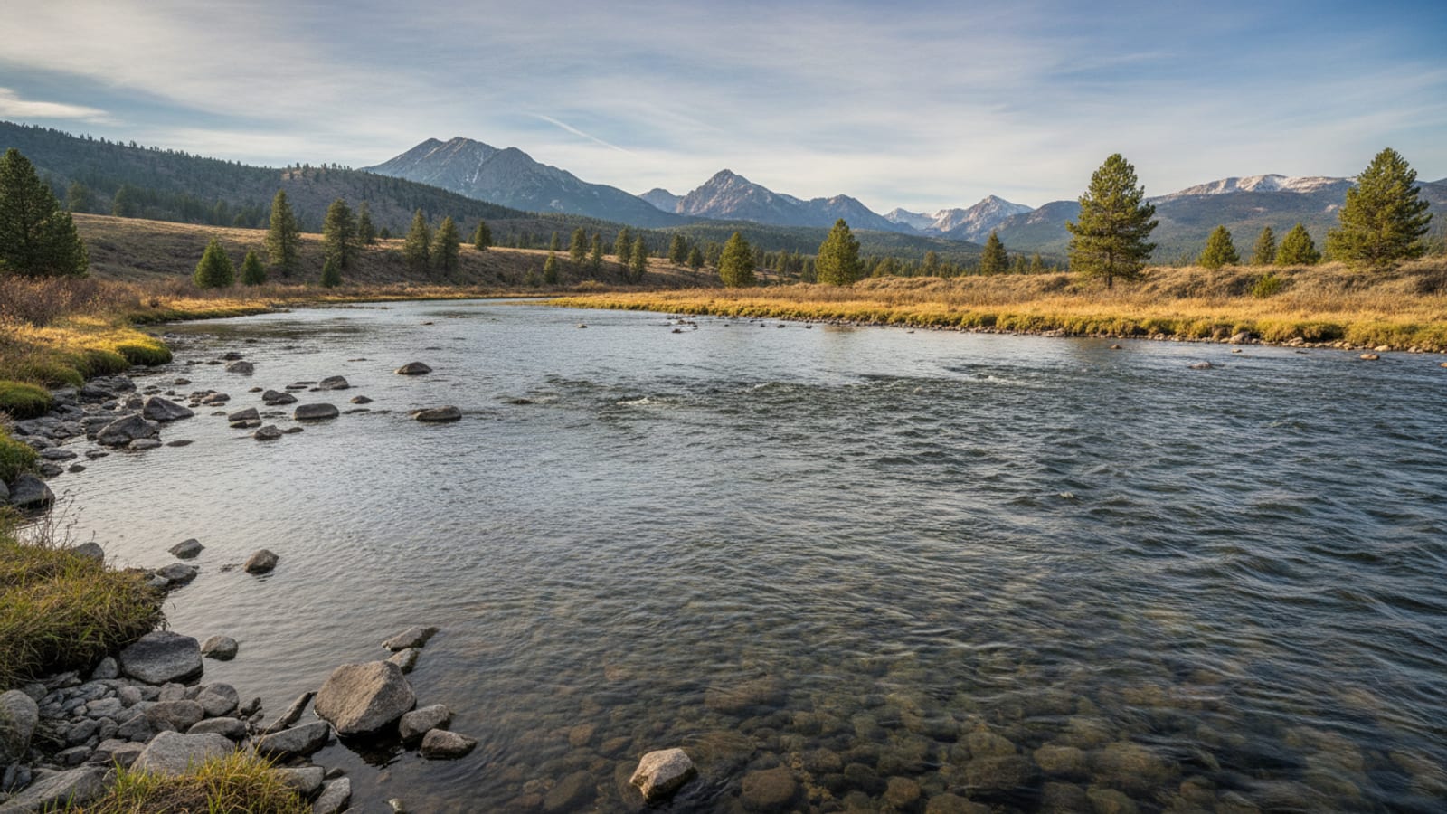 A wide, smooth South Platte tailwater flat
