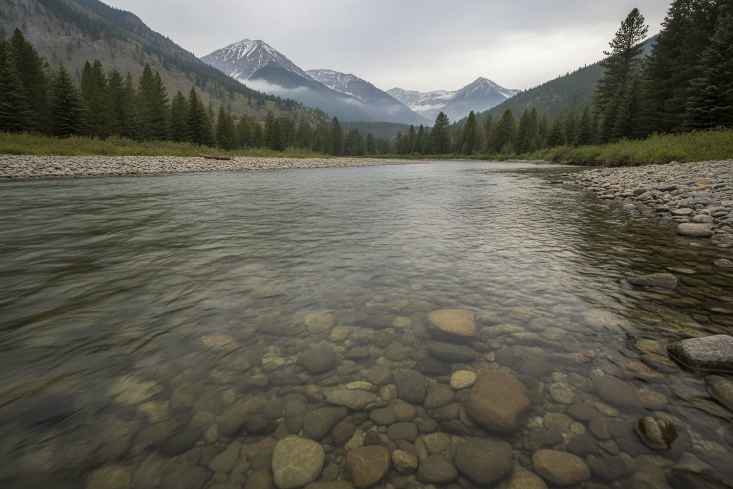 A smooth South Platte tailwater flat — RS2 emerger water