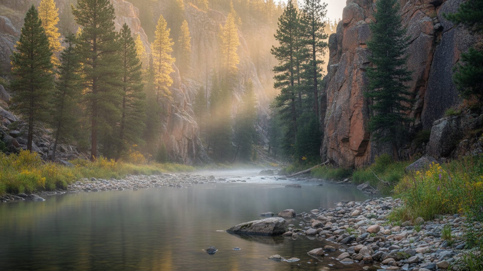 A photogenic South Platte canyon at sunrise