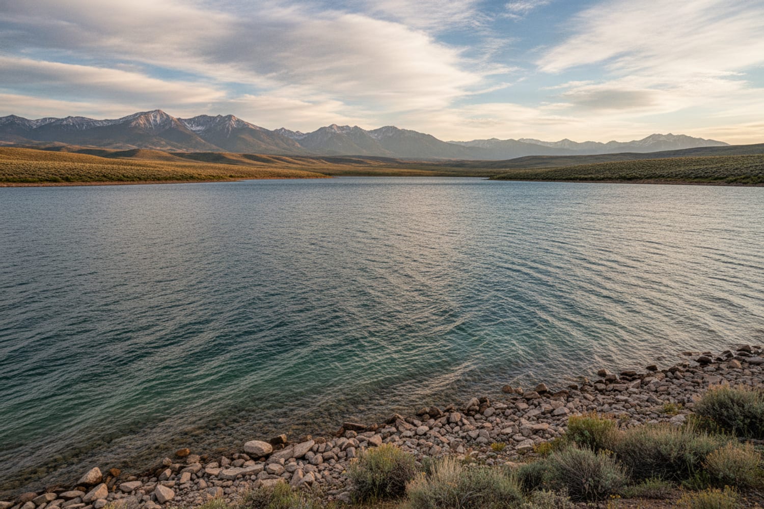 fisherman on a rocky mountain stream